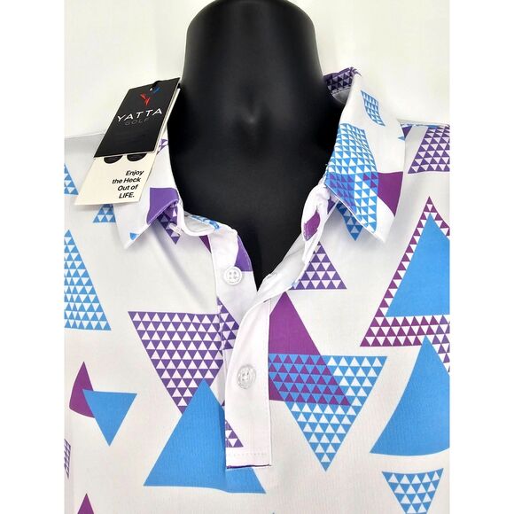 Yatta Golf Men's Polo Shirt XXL Standout Performance Short Sleeve Frosty - Picture 3 of 8